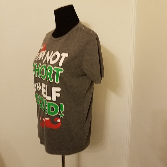 Christmas sprkling elf words grey tee - Picture 5 of 8